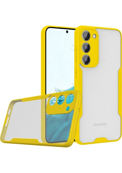 Kzy Samsung Galaxy S23 Kılıf Kamera Korumalı Colorful Silikon Kapak - Sarı