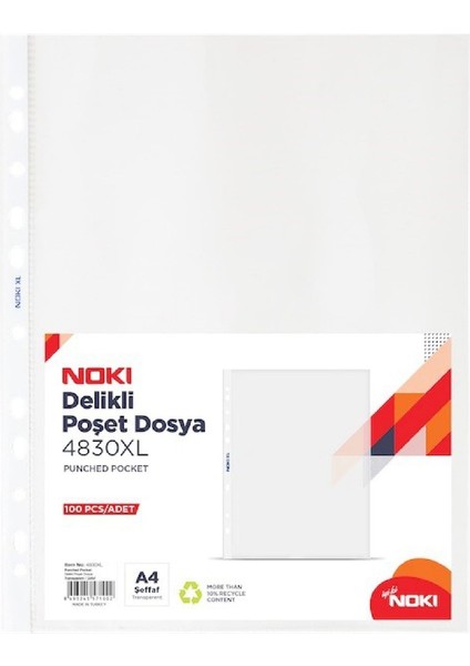 20 Paket Noki 4830-XL 100'lü Poşet Dosya