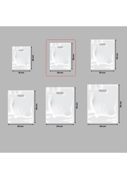 Baskısız El Geçme Mağaza Poşet- 20*30-100ADET
