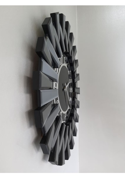 Güneş Twins Smoked Latin Black Model Gümüş Siyah Renk 70 Cm Dekoratif Aynalı Duvar Saati fırsatları