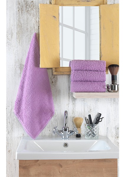 4'lü 50X85 cm El ve Yüz Havlu Seti Lila