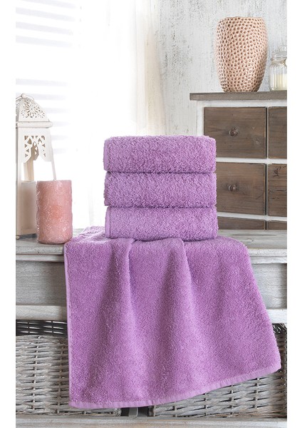 4'lü 50X85 cm El ve Yüz Havlu Seti Lila fiyatları