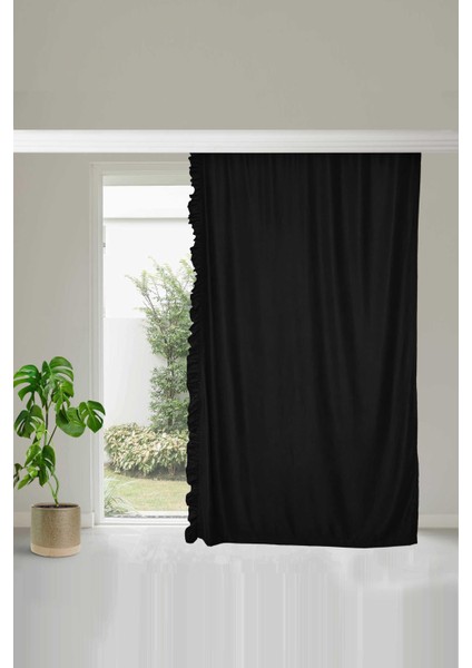 Fırfır Kenarlı Fon Perde Sağ KENAR245X140 Cm,pr-2sağ