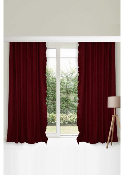 Fırfır Kenarlı Fon Perde 245X140 Cm,pr-2