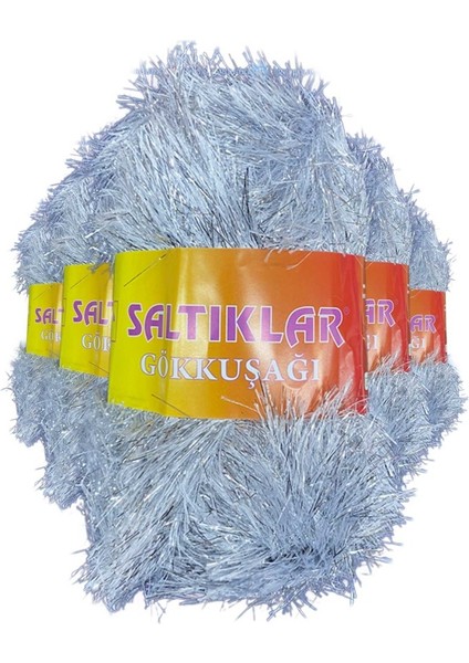 5 Adet Gökkuşağı El Örgü Ipi Yünü Gümüş