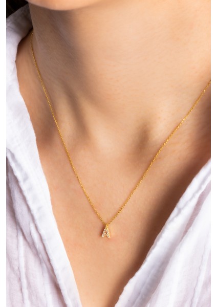 Kadın 925 Ayar Gümüş Minimal Harf Kolye fiyatları