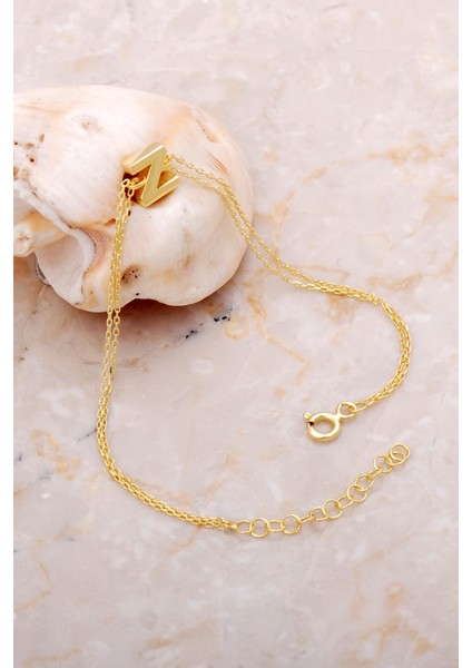 Z Harfi Altın Kaplama Gümüş Bileklik 4262