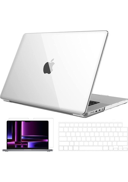 Nezih Case Apple Macbook Pro 2023 M2 16 Inc A2780 Uyumlu 360 Tam Koruma Kılıf + Şeffaf Klavye Kılıfı + Film