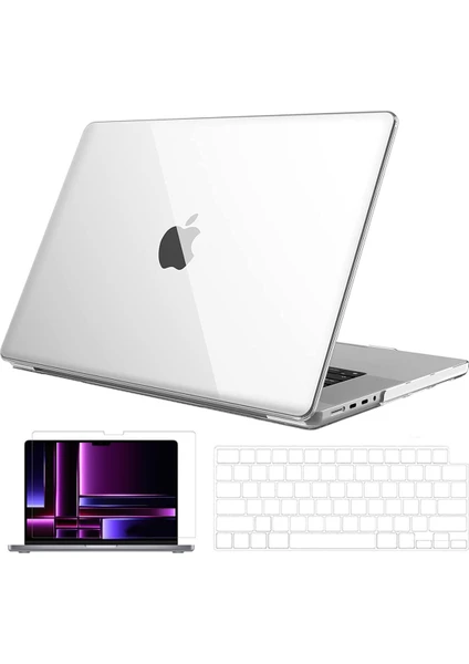 Nezih Case Apple Macbook Pro 2023 14 Inç M2 Pro/max A2779 Uyumlu Tam Koruma Kılıf + Şeffaf Klavye Kılıfı + Film