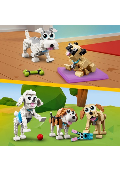 Creator Sevimli Köpekler 31137 - 7 Yaş ve Üzeri Çocuklar için Beagle, Poodle ve Labrador Modelleri İçeren Yaratıcı Oyuncak Yapım Seti (475 Parça)