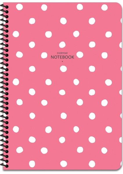A4 Çizgili Defter Puantiye - Pembe