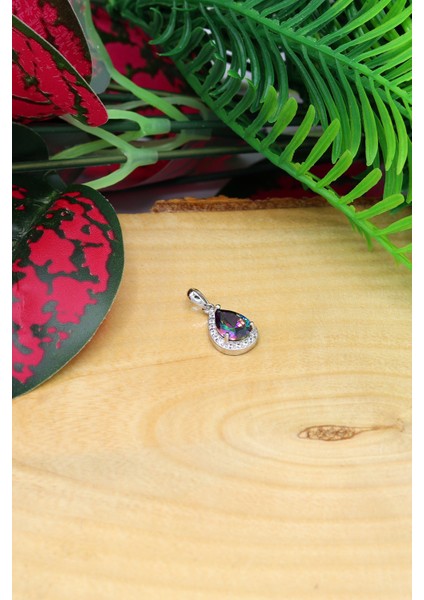 Mistik Topaz ve Zirkon Taşlı 925 Ayar Gümüş Bayan Kolye 201021891 fiyatları