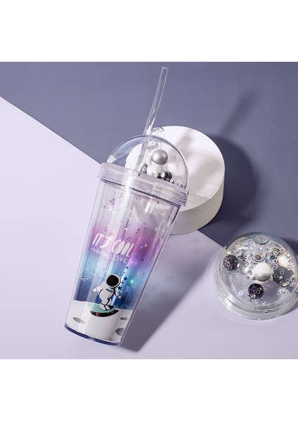 Astronot Su Bardağı Boru Bardağı Yaratıcı Plastik Bardak Hediye Su Bardağı Yaz Bardağı Uzay Bardak (Yurt Dışından) modelleri