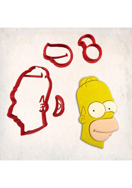 Simpsons Homer Simpson Detay Kurabiye Kalıp Seti 4’lü