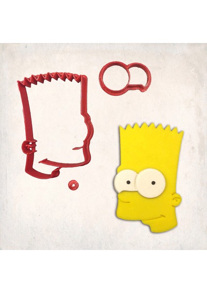 Simpsons Bart Simpson Detay Kurabiye Kalıp Seti 3’lü