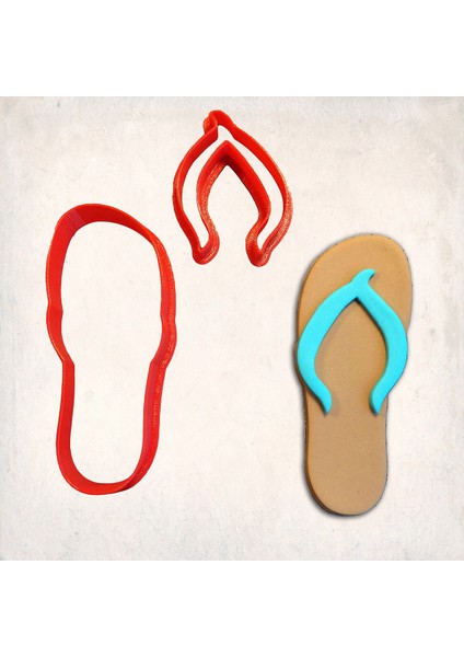 Plaj Terlik Flip Flop Detay Kurabiye Kalıp Seti 2’li