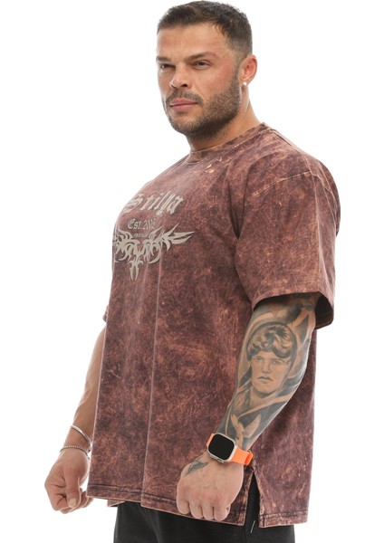 Asit Yıkamalı Eskitme T-Shirt Stilya