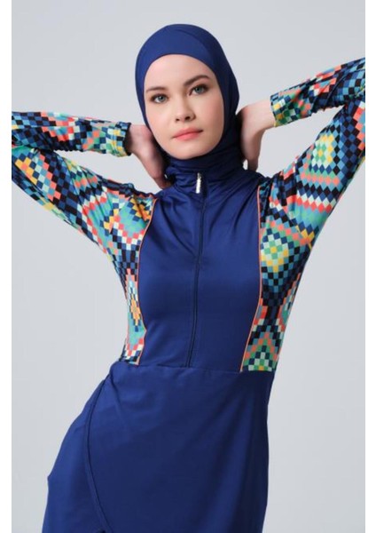 Dalga Anvelop Etekli Tesettür Mayo indirimleri