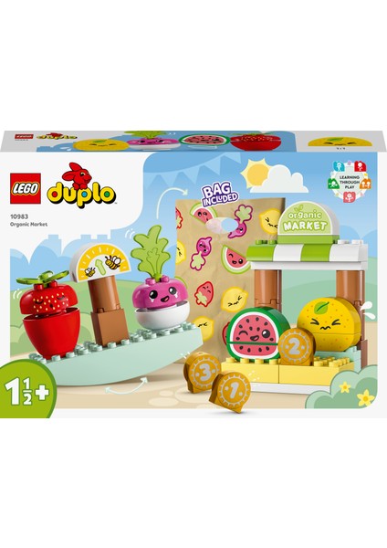 ® DUPLO® İlk Organik Manav 10983 - 18 Ay ve Üzeri Küçük Çocuklar için Eğitici Oyuncak Yapım Seti (40 Parça)