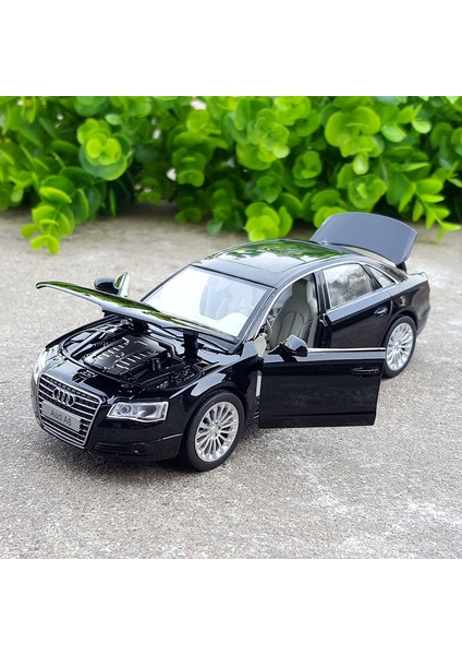 1:32 Audi A8L Orijinal Fabrika Simülasyonu Araba Modeli Metal Araba Modeli Ses-Işık Ekro Oyuncağı Araba Accesörleri (Yurt Dışından)