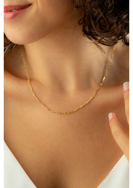 Kadın 925 Ayar Gümüş Ataç Zincir Kolye