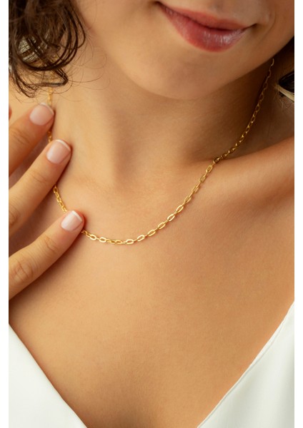 Kadın 925 Ayar Gümüş Ataç Zincir Kolye