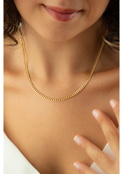 Kadın 925 Ayar Gümüş Gurmet Zincir Kolye