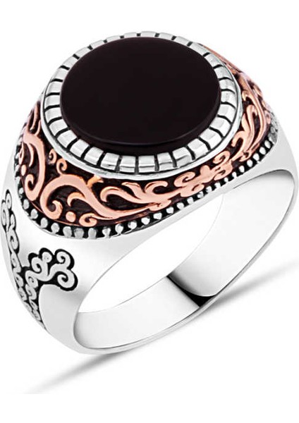 Oniks Taşlı Erkek Yüzük