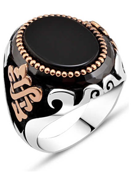 Oniks Taşlı Erkek Yüzük