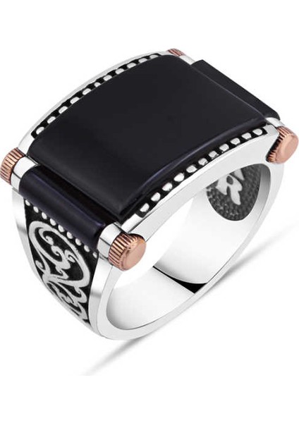 Oniks Taşlı Erkek Yüzük