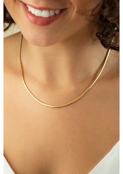 Kadın 925 Ayar Gümüş Italyan Balık Sırtı Zincir Kolye