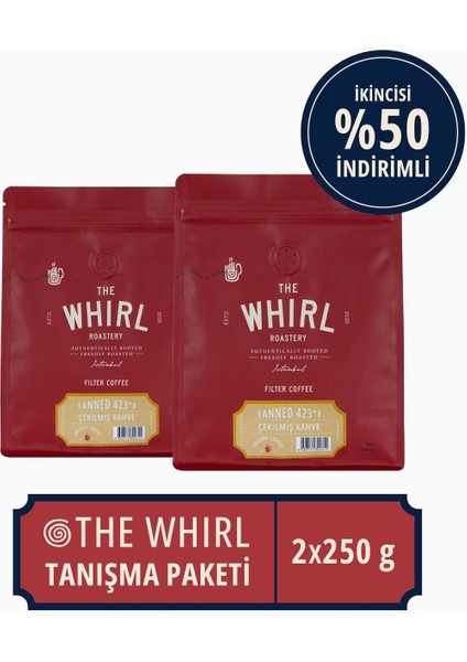 The Whirl Tanned 423°F Çekilmiş Kahve 250 gr x 2 Adet