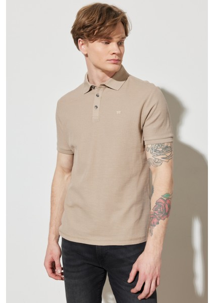 Polo Yaka T-shirt Bej Erkek Kısa Kol T-Shirt fiyatları
