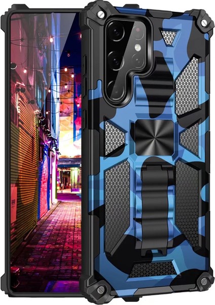 For Samsung Galaxy S22 Ultra Ağır Koruma Kamuflaj Zırh Cep Telefonu Kılıfları (Yurt Dışından)