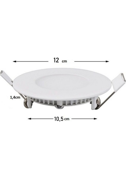 6W Tasarruflu LED Yuvarlak Beyaz-Gün Işığı Sıva Altı Slim Panel Tavan Aydınlatma Armatürü-2 Adettir