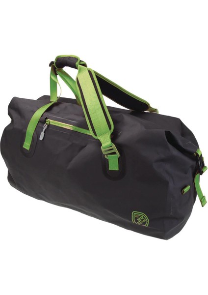 Roll Top Vinyl Duffel Su Geçirmez Spor Çanta 65 Litre-Siyah-Yeşil