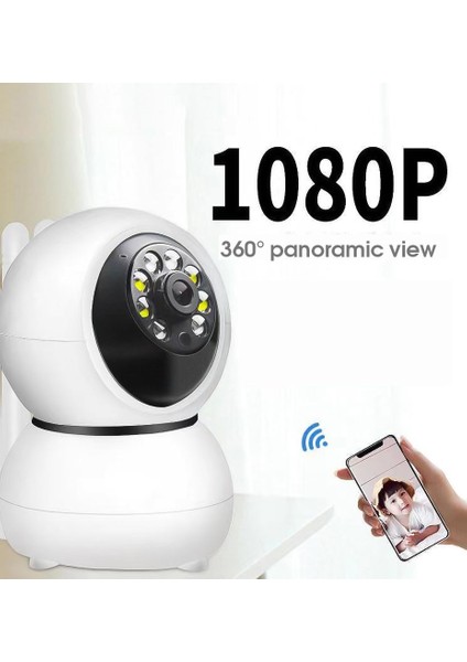 1080P 360 Derece Gece Görüşlü Sesli Ip Wifi Akıllı Ev Güvenlik Bebek Kamerası Ip Bebek Kamera