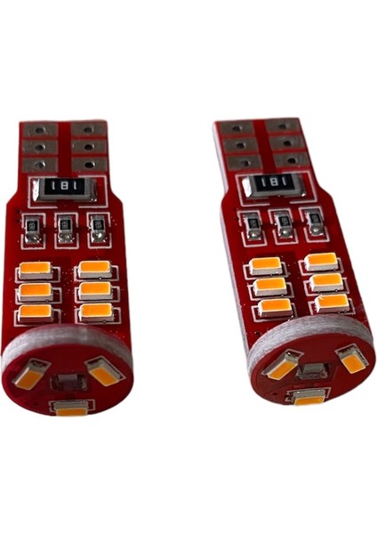 Ampul 12V T10 20W 15SMD Canbus Fiber Turuncu