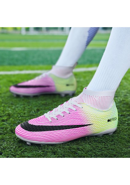 Profesyonel Erkek Futbol Ayakkabısı - Pembe (Yurt Dışından)