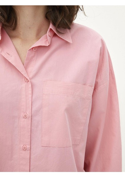 Lcw Casual Önden Düğme Kapamalı Düz Uzun Kollu Oversize Poplin Kadın Gömlek fırsatları