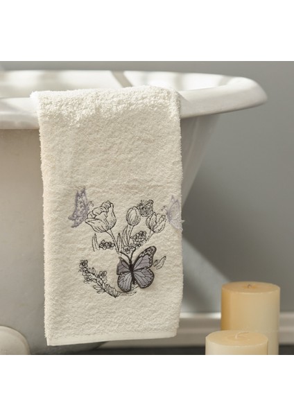 Karaca Home Butterfly 3D Nakışlı Gri Aile Banyo Seti