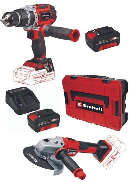 Tp-Cd 18/60 Li-I Bl Matkap Axxio 18/150 Avuç Taşlama 2X4.0AH Akülü Kömürsüz Set