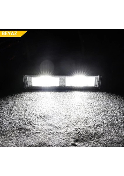 NKT GROUP 10 LED 48 W 3 Modlu Kırmızı Mavi Beyaz Çakarlı Gündüz Ledi Off Road Far Çalışma Lambası Sis Lambası