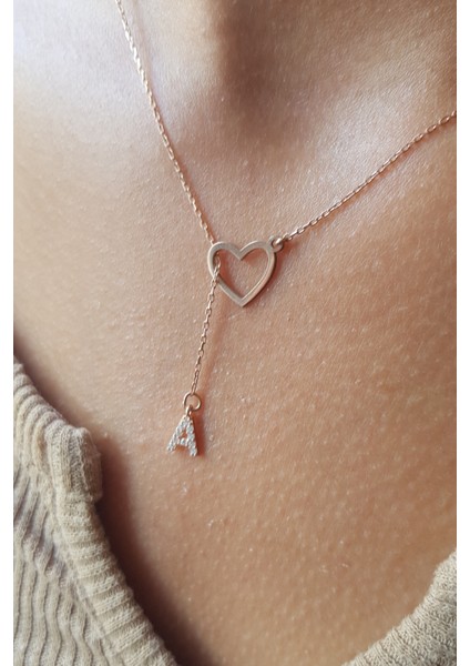 Kadın 925 Ayar Gümüş Kalpli Harf Kolye fırsatları