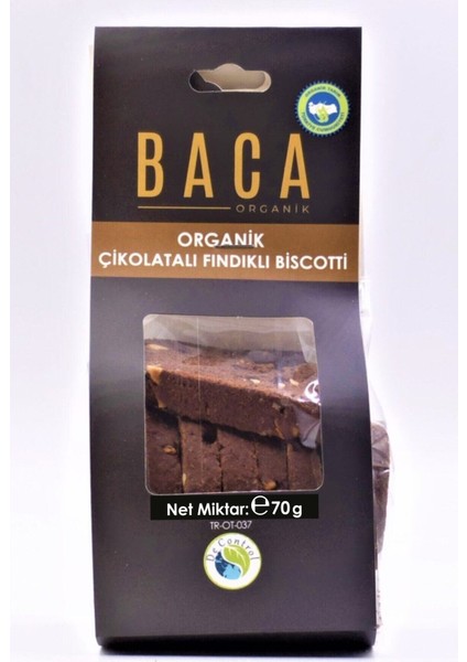 Baca Organik Organik Çikolatalı Fındıklı Biskotti 70 gr