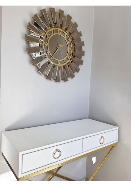 Güneş Twins Golden Latin Bronze Model Altın Bronz Renk 70 Cm Dekoratif Aynalı Duvar Saati indirimleri