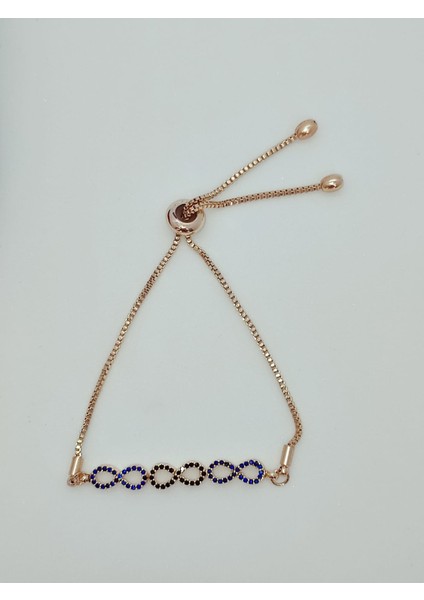 Gold Renk Zirkon Taşlı Üçlü Sonsuzluk Asansörlü fiyatları