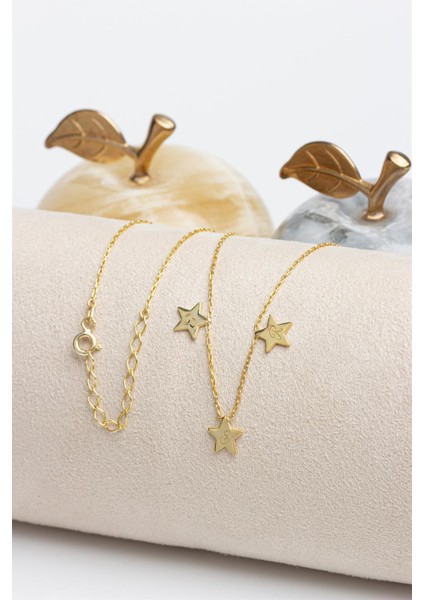 Kadın 925 Ayar Gümüş Yıldızlı Harf Kolye fiyatları