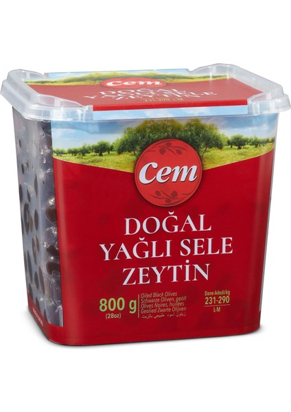 Doğal Yağlı Siyah Sele Zeytin 231-290 800 G