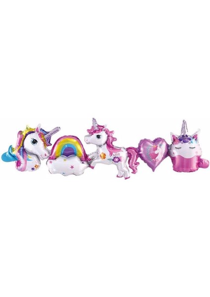Unicorn Temalı Birleşik Set Folyo Balon